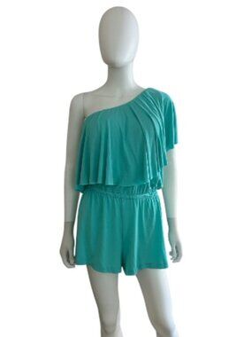 NWT Trina Turk Sunshine One Shoulder Romper Swim Coverup Large